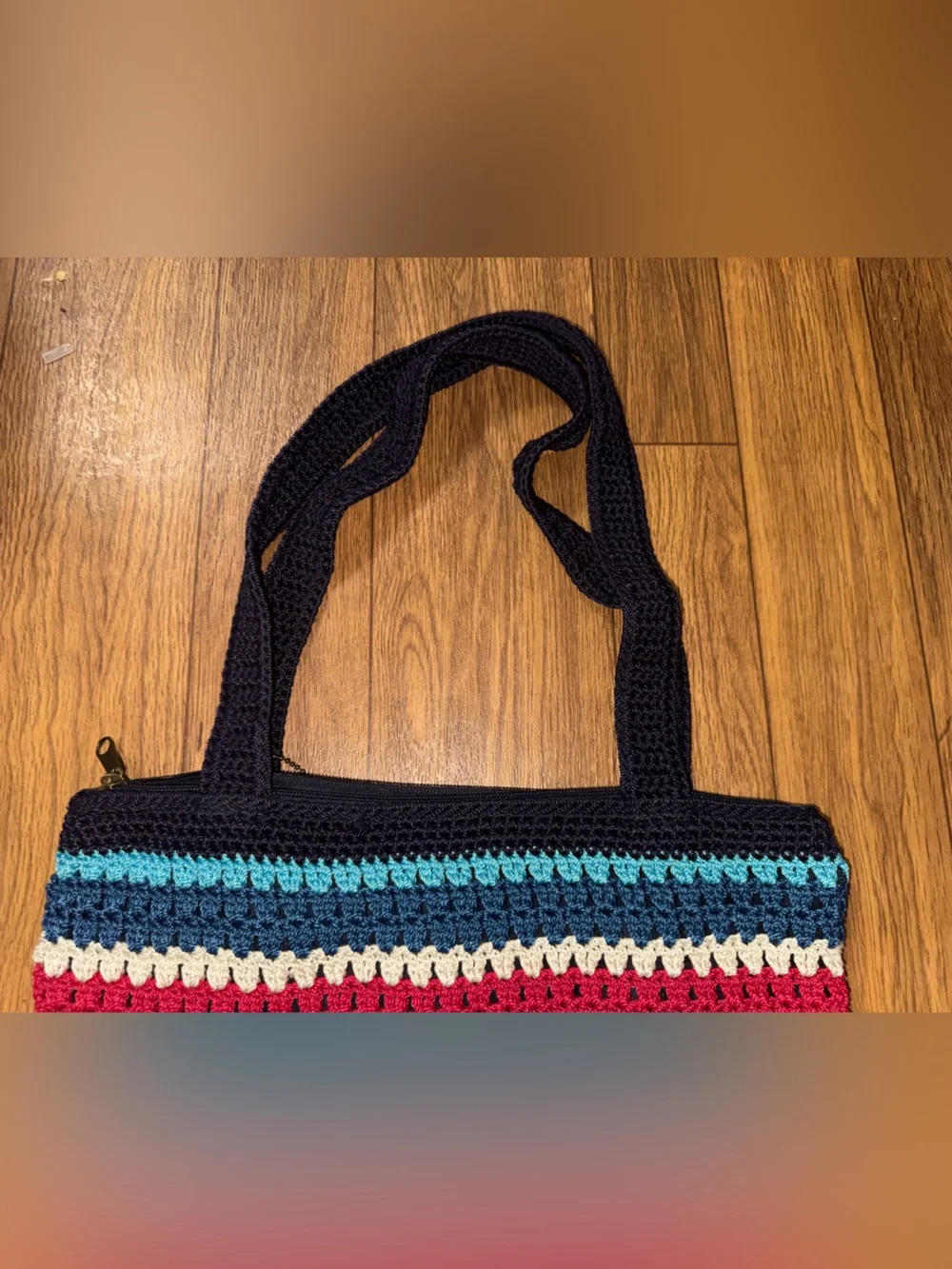 THE SAK Amberly Crochet Blue HOBO HANDBAG Red White Blue